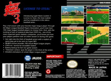 Super Bases Loaded 3 - License to Steal (USA) box cover back